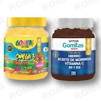 PACK 2 GOMITAS OMEGA 3 NIÑOS + HIERRO ADULTOS SOTTCORLABS