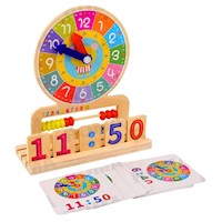 RELOJ Y HORARIO EDUCATIVO DE MADERA - JUEGO DIDÁCTICO