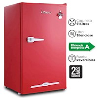 Frigobar Retro Libero Modelo LFB90R Retro Rojo de 90 l