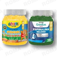 PACK 2 GOMITAS VITAMINAS NIÑOS + ESPIRULINA ADULTOS SOTTCORLABS