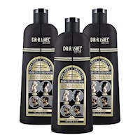 PACK 3 SHAMPOO TINTE COLÁGENO Y ACEITE DE ARGÁN NEGRO 400ML DR RASHEL