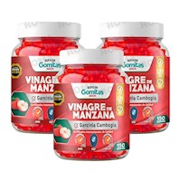 PACK 3 GOMITAS VINAGRE DE MANZANA PARA ADULTOS SOTTCOR LABS 150 UNIDADES