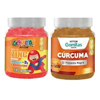 PACK 2 GOMITAS ZINC OROTATE NIÑOS + GOMITAS CÚRCUMA SOTTCORLABS