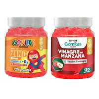 PACK 2 GOMITAS ZINC OROTATE NIÑOS + VINAGRE DE MANZANA SOTTCORLABS