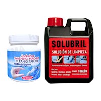PASTILLA PARA LAVADORA + SOLUCIÓN DE PISOS SOLUBRIL