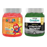 PACK 2  GOMITAS ZINC OROTATE NIÑOS + CITRATO DE MAGNESIO SOTTCORLABS