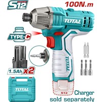 Destornillador de Impacto 100nm 12v Total TIRLI12015