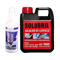 SPRAY ANTI LLUVIA + SOLUCIÓN DE PISOS SOLUBRIL