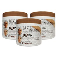 PACK 3 CREMA BLANQUEADORA FACIAL ARROZ 115G WOKALI