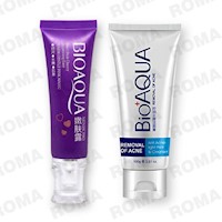 PACK CREMA BLANQUEADORA DE ZONAS y GEL LIMPIADOR ANTI ACNÉ BIOAQUA