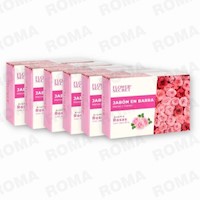 PACK 6 JABONES EN BARRA AROMA A ROSAS 540G FLOWER SECRECT