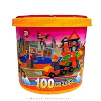BALDE DE BLOQUES x100 PIEZAS- JUEGO DIDÁCTICO