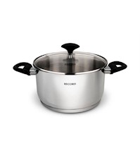 Olla acero inoxidable Gia Plus F/Dif Tapa Vidrio N°22 - 1830220001