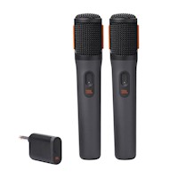 Pack de 2 Micrófonos Inalámbricos JBL PartyBox Wireless Mic con Hasta 20 Horas de Batería