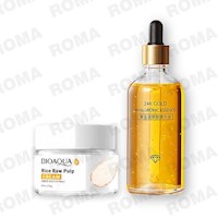 PACK CREMA ACLARANTE Y SERUM ESENCIA DE ORO HIALURÓNICO BIOAQUA