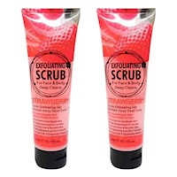 PACK 2 EXFOLIANTE FACIAL Y CORPORAL FRESA 320ML WOKALI