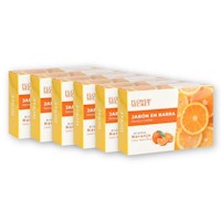 PACK 6 JABONES EN BARRA AROMA NARANJA 540G FLOWER SECRET