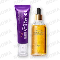 PACK CREMA BLANQUEADORA DE ZONAS y SERUM ESENCIA DE ORO HIALURÓNICO
