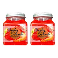 PACK 2 EXFOLIANTE CORPORAL BASE DE SAL DE MAR Y FRESA 500ML WOKALI