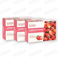 PACK 3 JABONES EN BARRA AROMA FRUTILLA 270G FLOWER SECRET