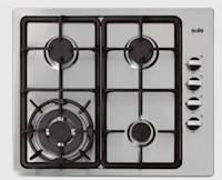Encimera a Gas 58cm 4 Quemadores Sole Acero Inoxidable Solco036