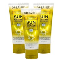 PACK 3 BLOQUEADOR SOLAR ANTIEDAD 90SPF 60G DR RASHEL