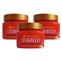 PACK 3 EXFOLIANTE CORPORAL STRAWBERRY 600G WOKALI