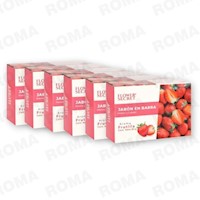PACK 6 JABONES EN BARRA AROMA FRUTILLA 540G FLOWER SECRET