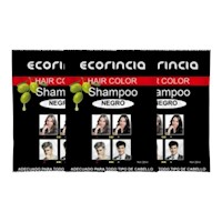 PACK 3 SHAMPOO TINTA EN SACHET 90ML ECORINCIA – NEGRO