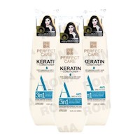 PACK 3 ACONDICIONADOR KERATINA 3 EN 1 520ML PERFECT CARE