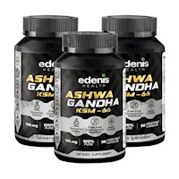 PACK 3 ASHWAGANDHA KSM-66 90 CÁPSULAS EDENIS HEALTH