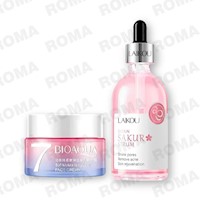 PACK CREMA HIDRATANTE VEGANA BIOAQUA Y SERUM JAPAN SAKURA LAIKOU