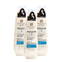 PACK 3 SHAMPOO KERATINA 3 EN 1 520ML PERFECT CARE