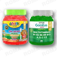 PACK 2 GOMITAS ZINC QUELADO NIÑOS  + MULTIVITAMINAS SOTTCORLABS
