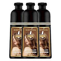 PACK 3 SHAMPOO TINTE DAMA 1500ML ECORINCIA – MARRÓN CLARO