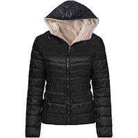 Casaca Impermeable Clásica De Mujer Con Capucha Color Negro