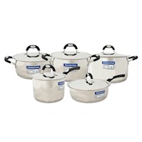 Juego de Ollas 10 Piezas Acero Inoxidable DUO SILICONE 65480/036