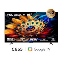 Televisor TCL QLED 85" Smart UHD 4K Google Tv 85C655