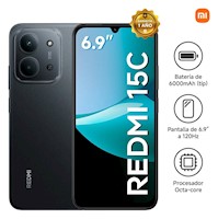 Smartphone Xiaomi Redmi 15C 4GB RAM 256GB - Midnight Black