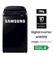 Lavadora Samsung Eco Inverter 15 kg WA15T5260BV/PE - negro