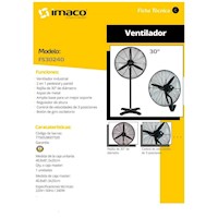 Ventilador Industrial Imaco de Pared y Piso 30″ 240W  FS30240