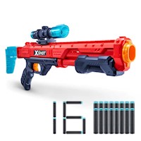 X-Shot Lanzador de Dardos Ojo de Halcón con Mira Telescópica y Set de 12 Dardos + 5 Objetivos