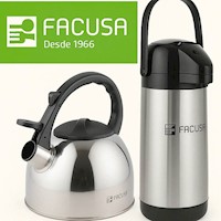 Combo Tetera Acero Inox 3L y Termo Sifón 1.9 L Facusa