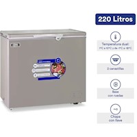 Congelador Ilumi 220L con Tina de Acero Inoxidable TFI-2200DG