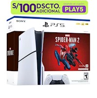 Consola PlayStation 5 Slim con lector de discos, 1TB, Bundle Spider-Man 2 PS5