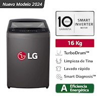 Lavadora LG 16 Kg Turbo Drum Smart Carga Superior WT16BVTB Negra