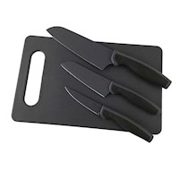 Set de Cocina Oster® 3 Cuchillos + Tabla de Cortar 92287-04