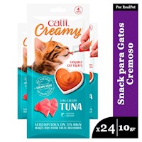 Snack Cremoso Gato Cat It Creamy Sabor Atun Sachets 24 x 10gr