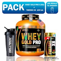 Whey Gold Prr 6.6lbs Chocolate+thermo X6 100 Tab+shaker
