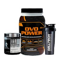 PROTEÍNA OVOPOWER 1KG CHOCOLATE+CREATINA KEVIN LEVRONE 300GR